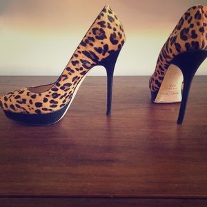 Jimmy Choo platform leopard calf pump